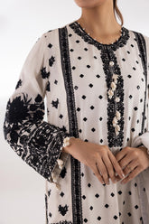 Stitched Embroidered Raw Silk Shirt + Culotte